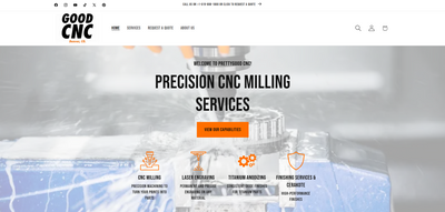 example of a good homepage for a cnc machining business